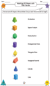 Matching 3D Shapes with Their Names Worksheet