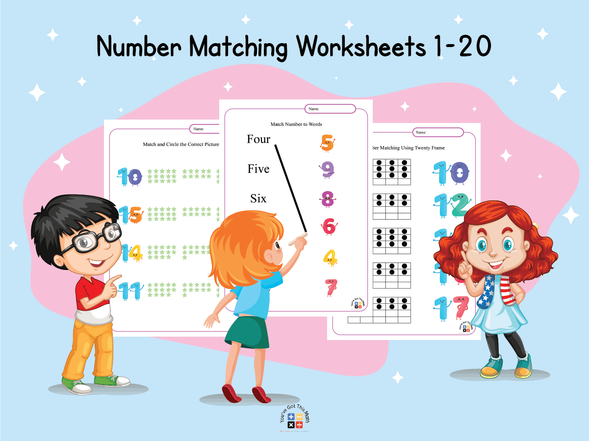 Number Matching Worksheets 1-20 | 15 Free Worksheets
