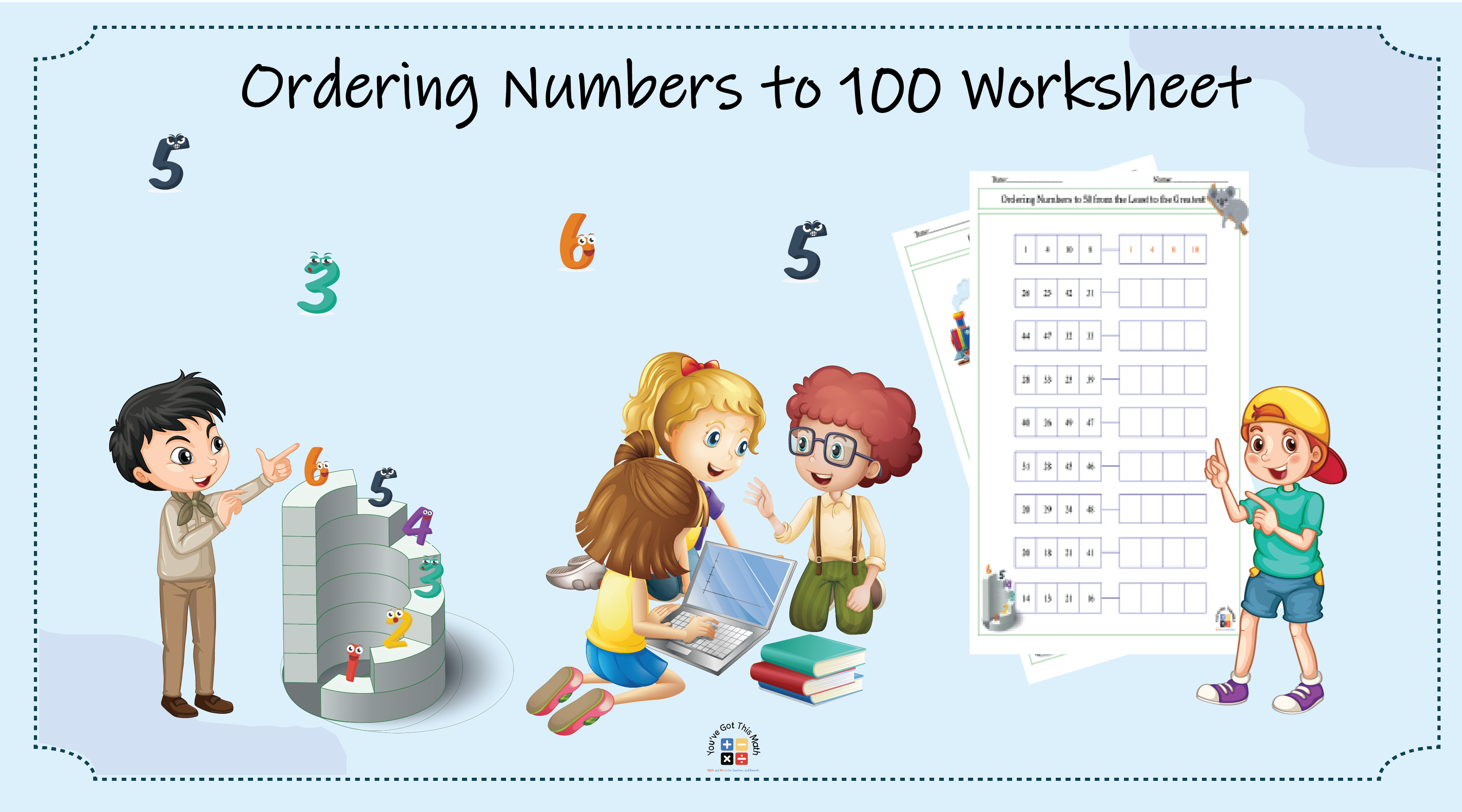 21 Free Ordering Numbers to 100 Worksheets