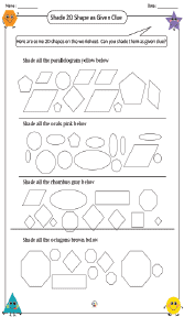 Shading 2D Shape as Given Clue Worksheet 