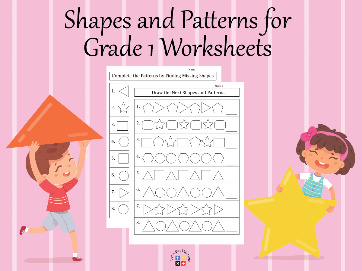 20+ Shapes and Patterns for Grade 1 Worksheets | Free Printable