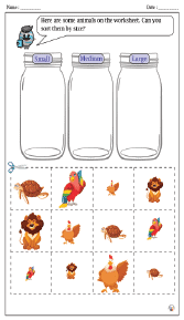 Sorting Animal Friends by Size Worksheet