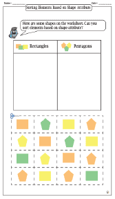 Sorting Elements Based on Shape Attribute Worksheets