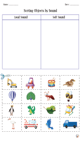 Sorting Objects by Sound Worksheet