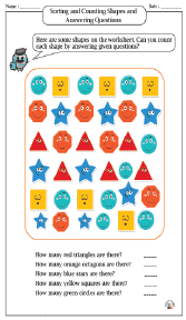 Sorting and Counting Shapes and Answering Questions Worksheet 