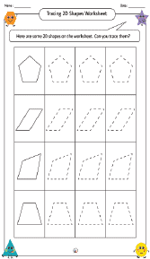 Tracing 2D Shapes Worksheet