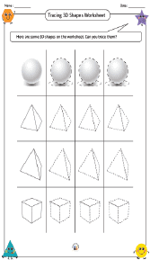 Tracing 3D Shapes Worksheet