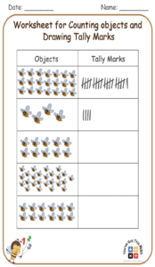 Worksheet for Counting Objects and Drawing Tally Marks 