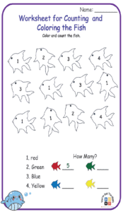Worksheet for Counting and Coloring the Fish 