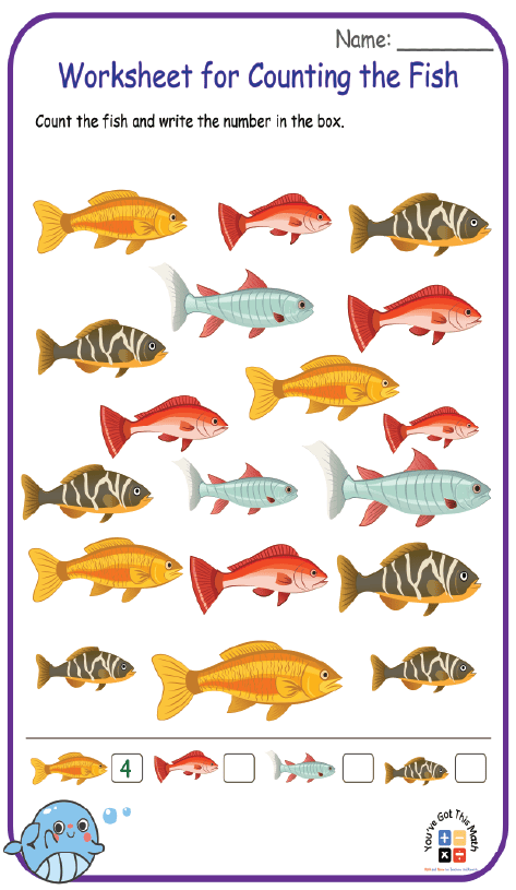 20+ Fun Counting Fish Worksheet | Free Printable