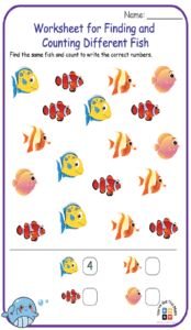 Worksheet for Finding and Counting Different Fish 