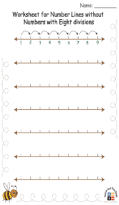 Worksheet for Number Lines without Numbers with Eight divisions 