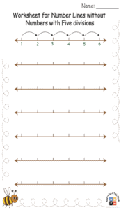 Worksheet for Number Lines without Numbers with Five divisions