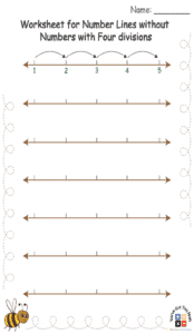 Worksheet for Number Lines without Numbers with Four divisions