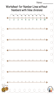 Worksheet for Number Lines without Numbers with Nine divisions