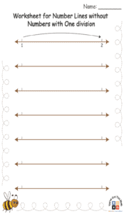 Worksheet for Number Lines without Numbers with One division