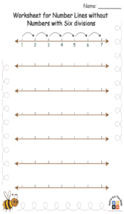 Worksheet for Number Lines without Numbers with Six divisions