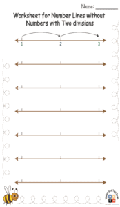 Worksheet for Number Lines without Numbers with Two divisions