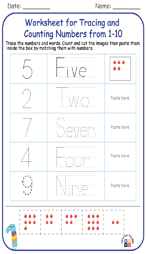 35+ Fun Counting Worksheets 1-10 | Printable