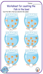 Worksheet for counting the fish in the bowl 