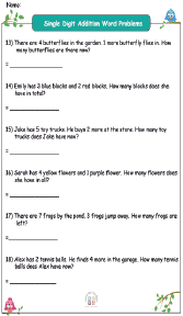 addition and subtraction word problems grade 1