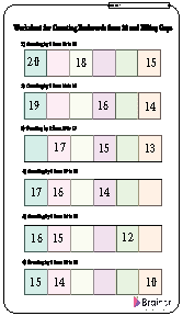 counting backwards from 20 worksheets 