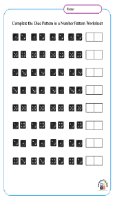Complete the Dice Pattern in a Number Pattern Worksheet