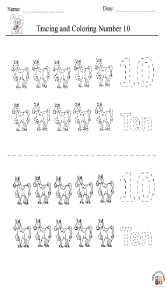Tracing and coloring number 10 Worksheet