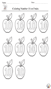 Coloring Number 10 on Fruits