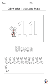 Coloring Number 11 with Animal Friend Worksheet