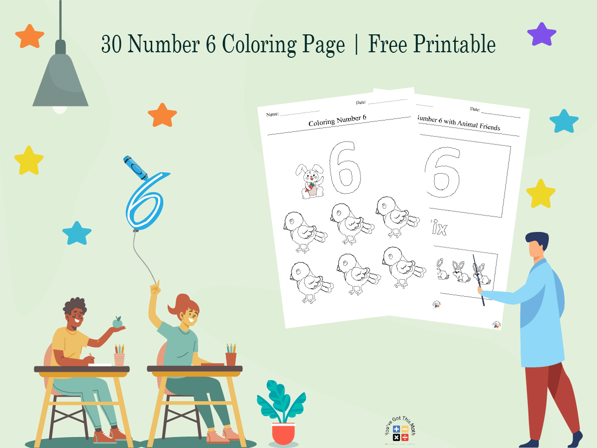 25+ Number 6 Coloring Page | Free Printable