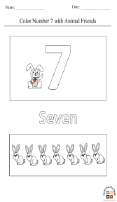 Coloring Number 7 with Animal Friend Worksheet