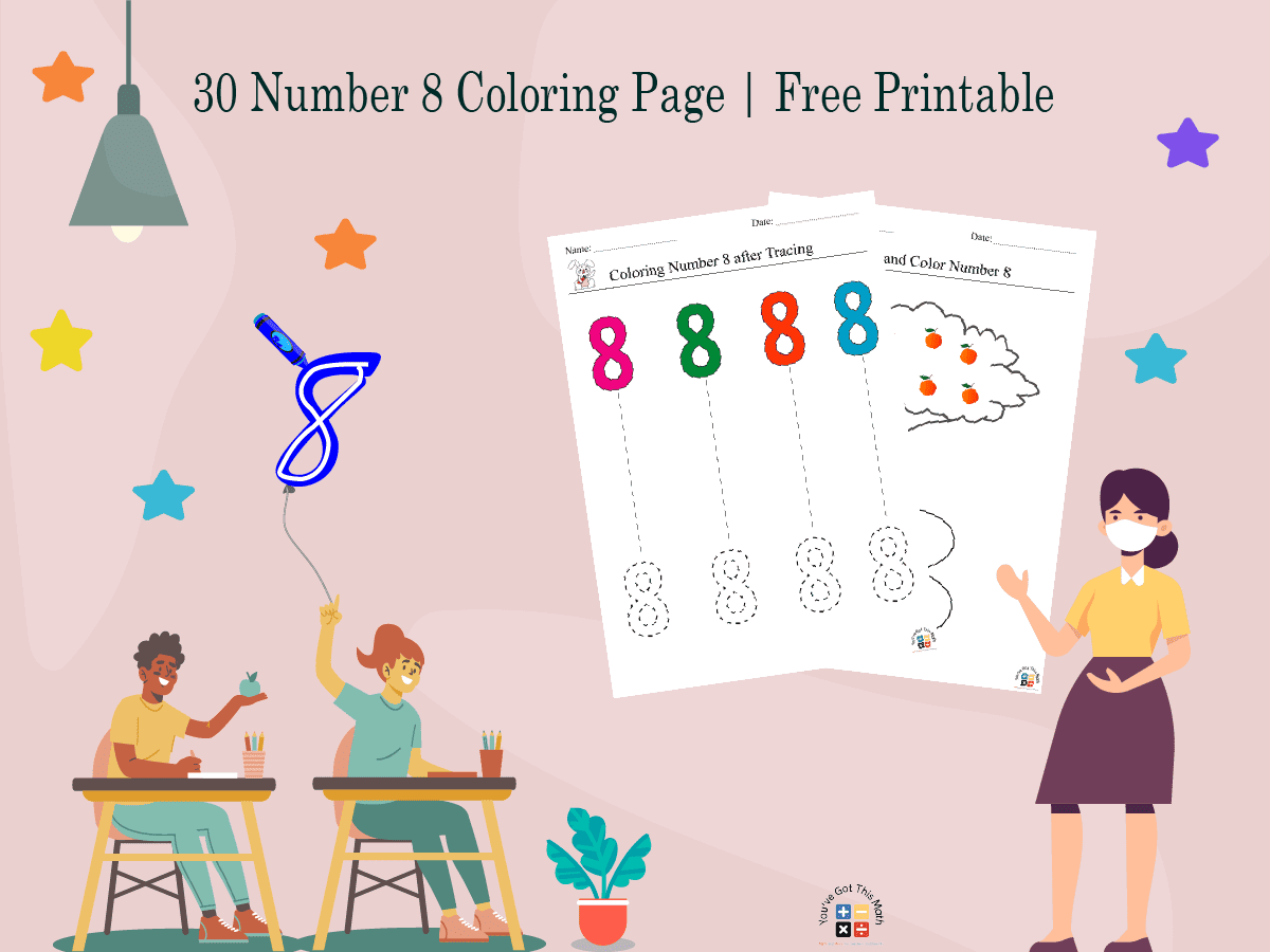 30 Number 8 Coloring Page | Free Printable
