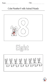 Coloring Number 8 with Animal Friend Worksheet