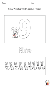 Coloring Number 9 with Animal Friend Worksheet