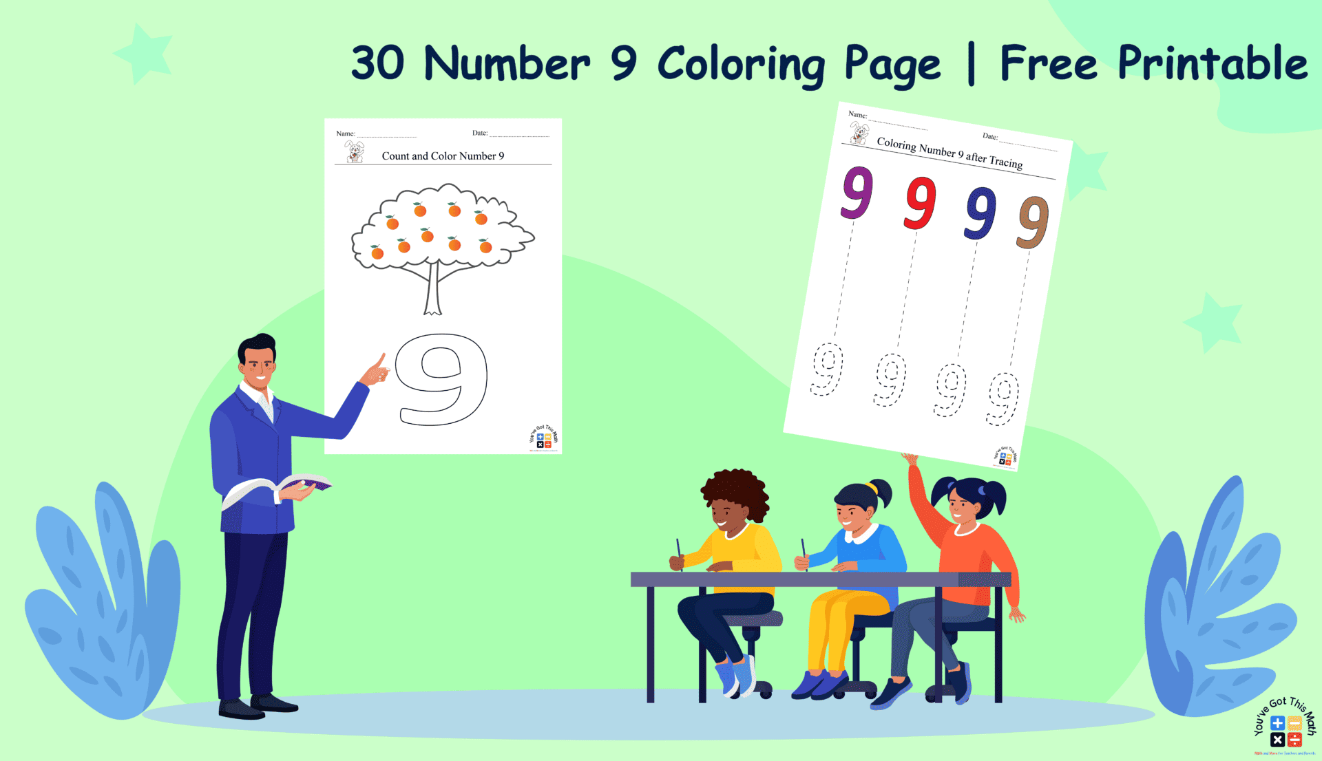 Number 9 Coloring Sheet