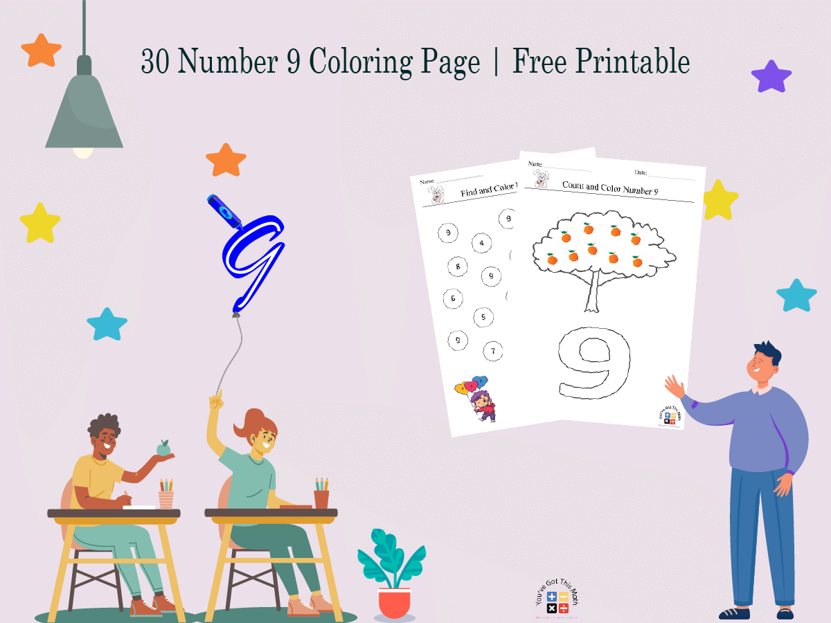 30 Number 9 Coloring Pages | Free Printable