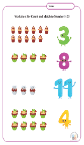 Counting and Number Matching Worksheets 1-20