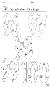 Tracing Number 1–100 in the Shapes Worksheet
