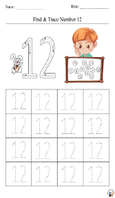 Finding and Tracing Number 12 Worksheet
