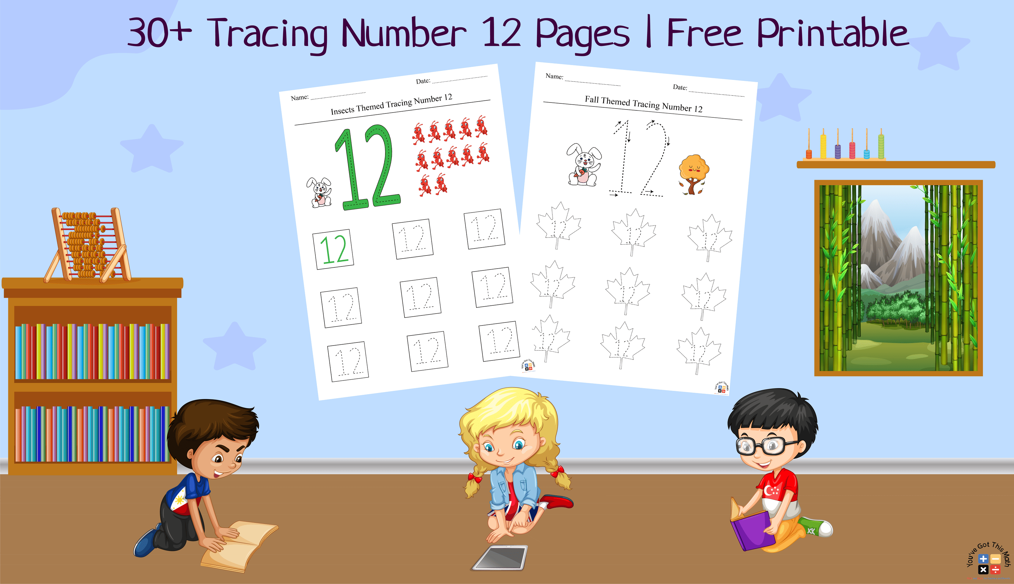 30+ Tracing Number 12 Pages | Free Printable
