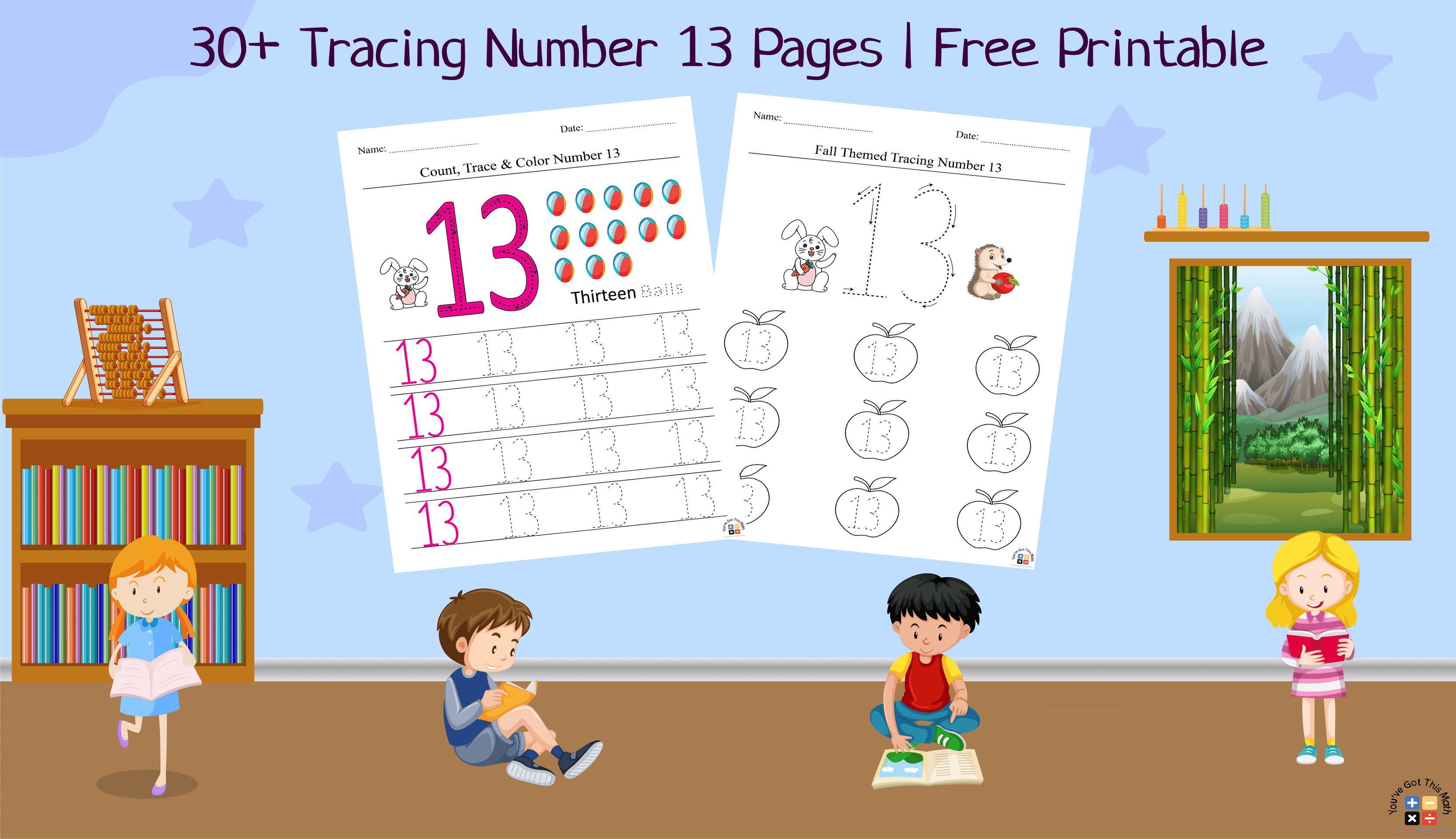 30+ Tracing Number 13 Pages | Free Printable