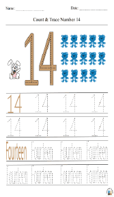 Count and Trace Number 14 Worksheet