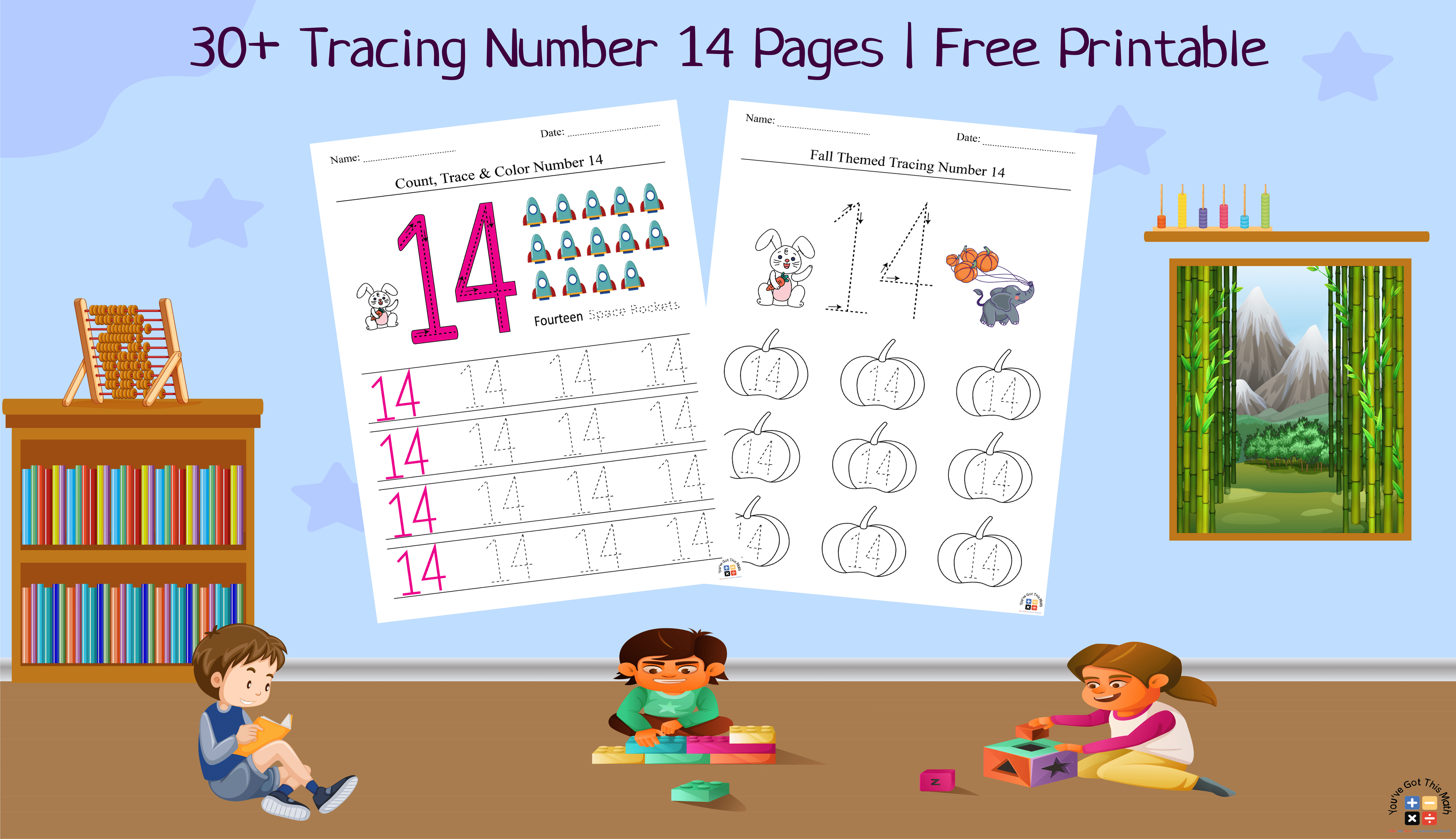 30+ Tracing Number 14 Pages | Free Printable