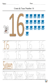 Count and Trace Number 16 Worksheet