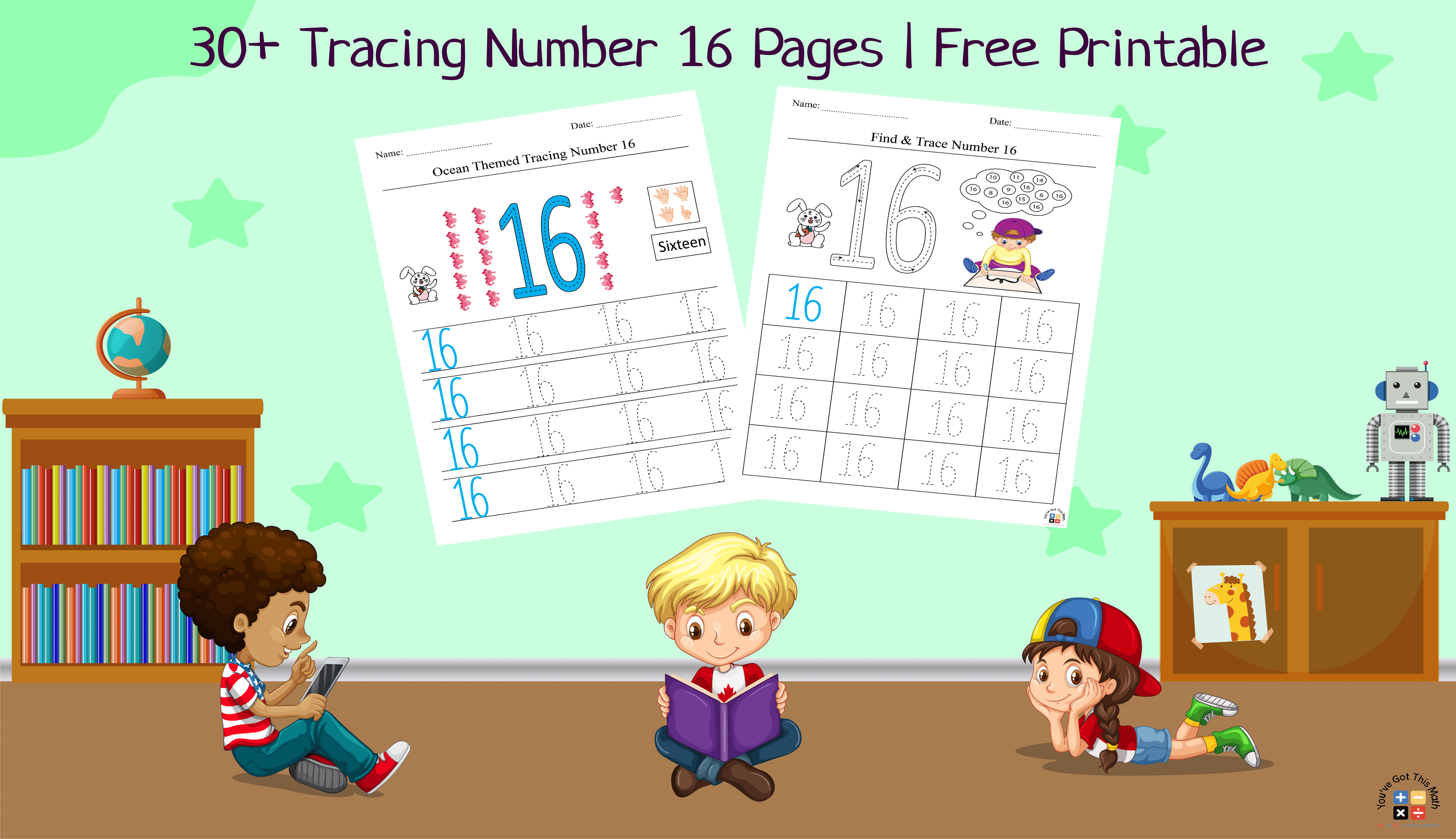 30+ Tracing Number 16 Pages | Free Printable