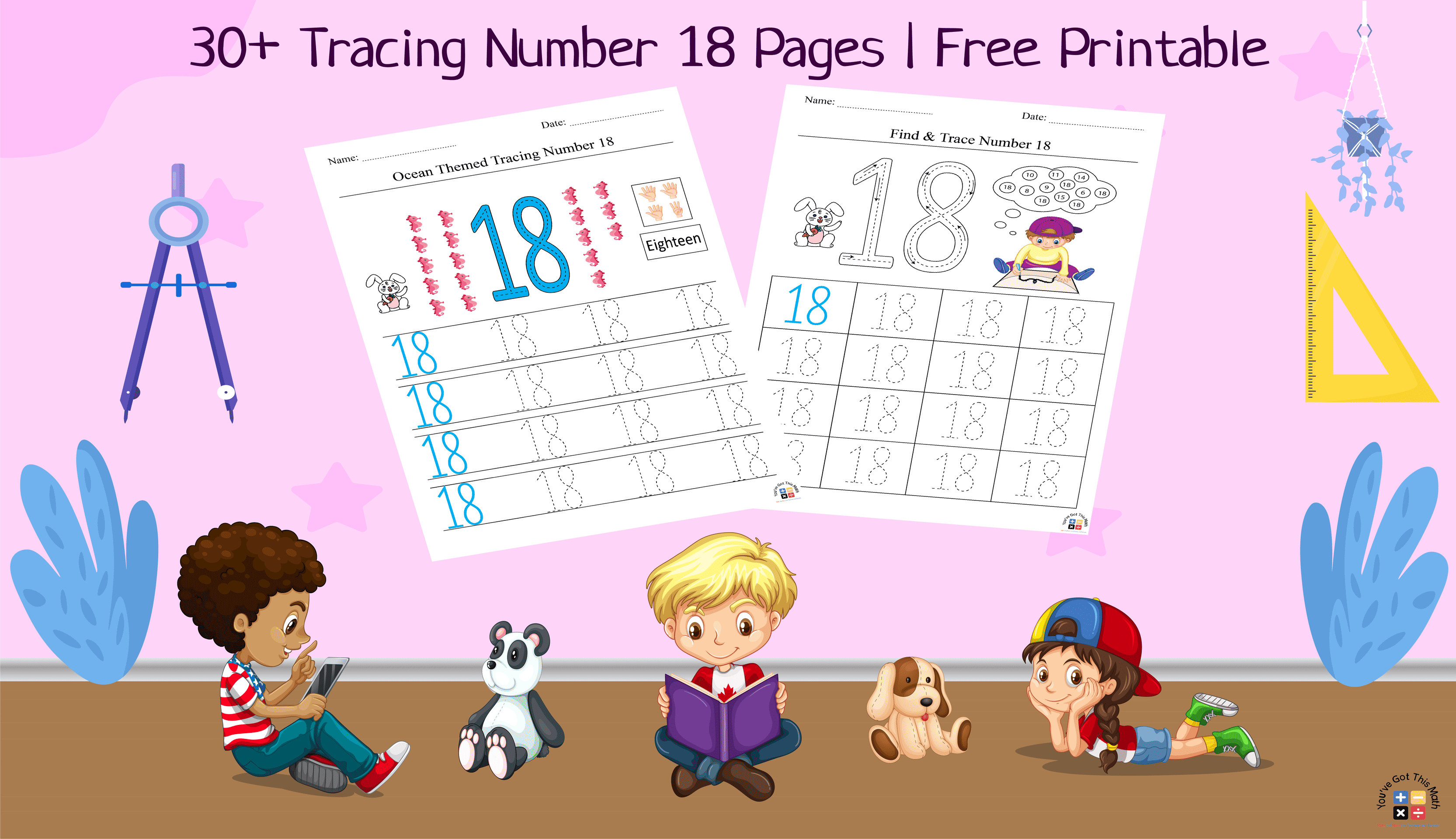 30+ Tracing Number 18 Pages | Free Printable