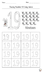 30+ Tracing Number 19 Pages | Free Printable