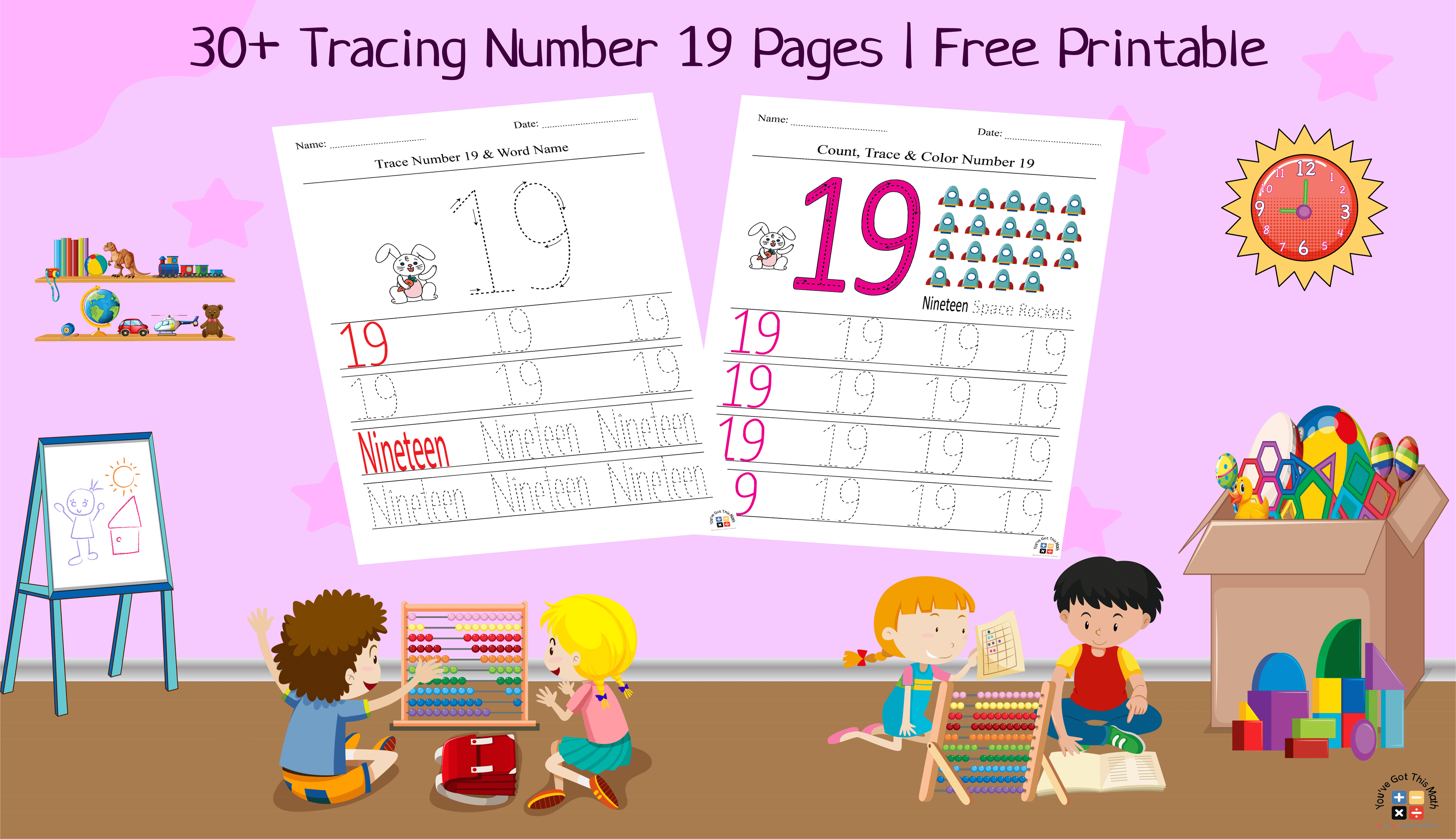 30+ Tracing Number 19 Pages | Free Printable