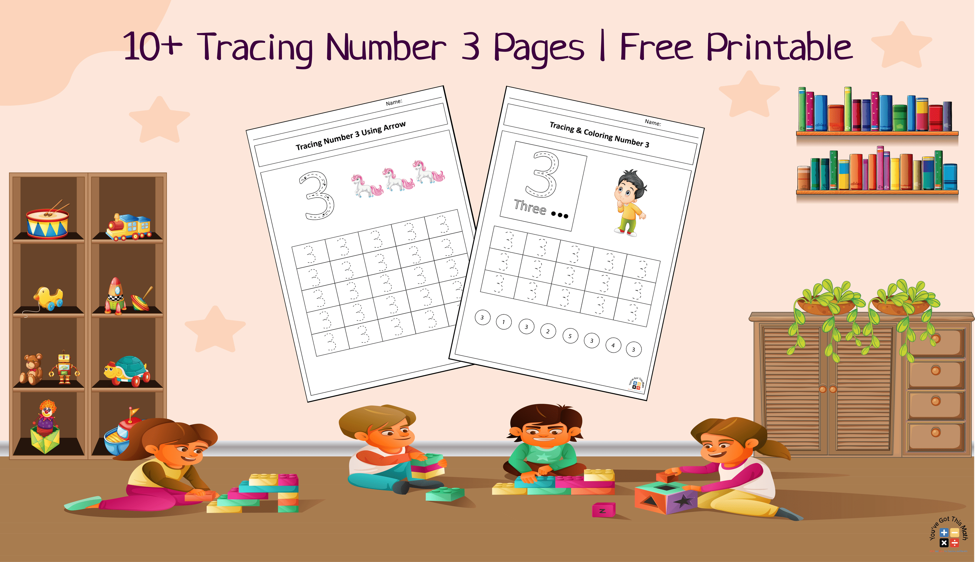 10+ Tracing Number 3 Pages | Free Printable